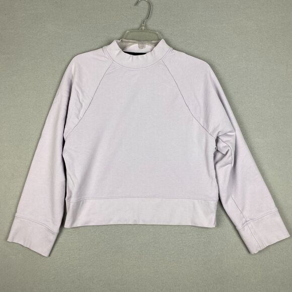 On-Running Womens Medium Cotton Crew Neck Cropped Boxy Sweatshirt Lilac Purple - Picture 1 of 6